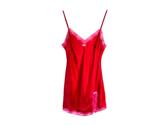 red and pink slip dress Petal and Pup Women's Lipa Colorblock Midi Slip Dress