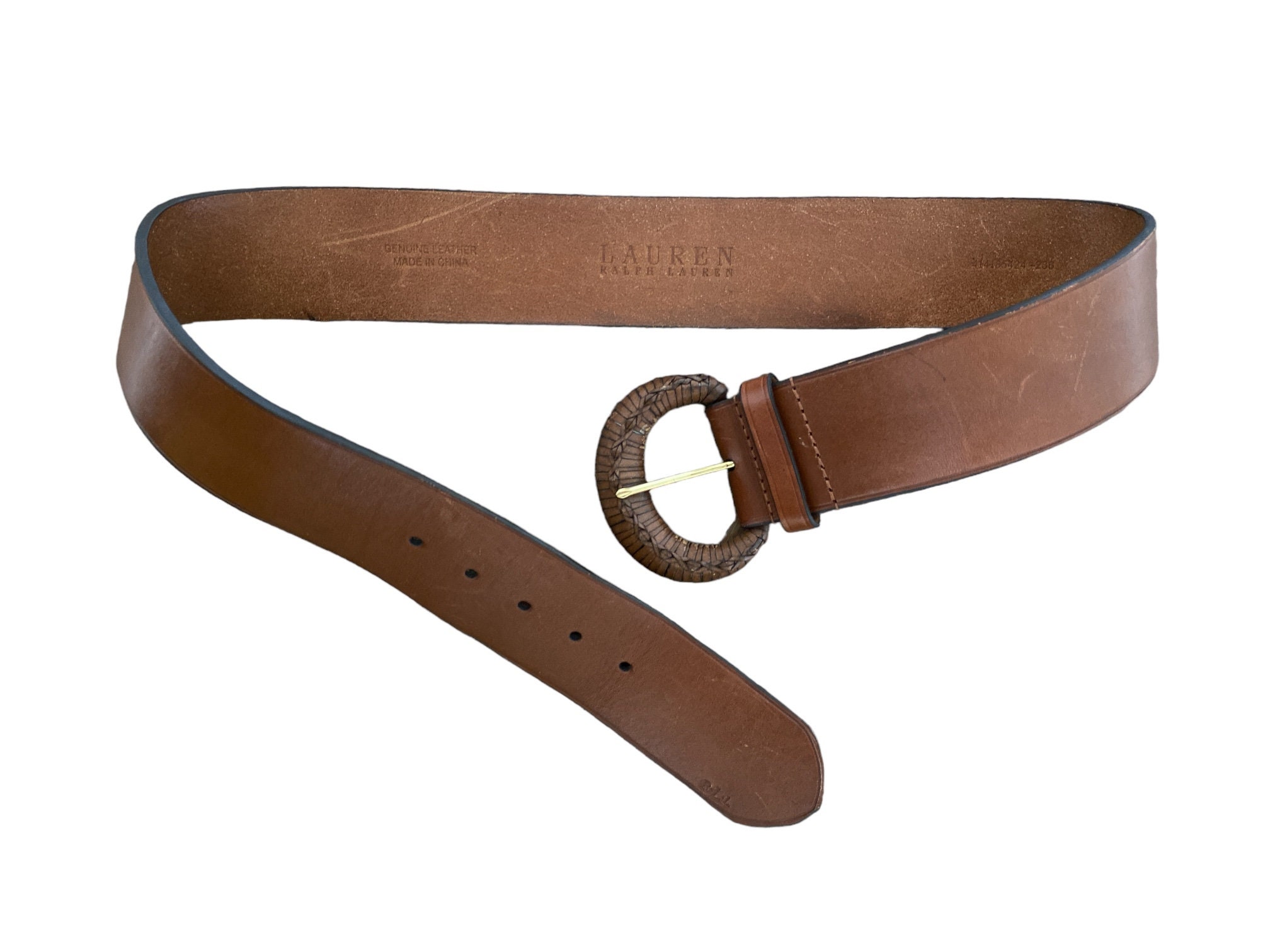 Brown Leather Low Waist Belt Y2K Ralph Lauren Leather Belt 