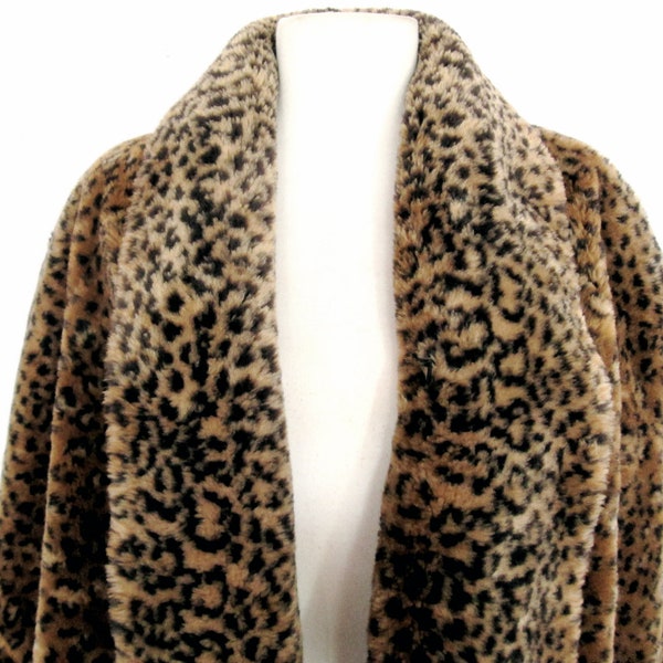 80's Faux fur animal print  coat size - S/M