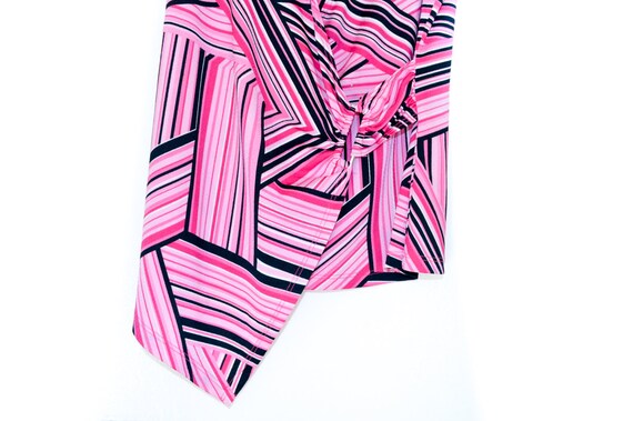 Y2K Op Art Top Pink Black Geometric 90's Psychedl… - image 3