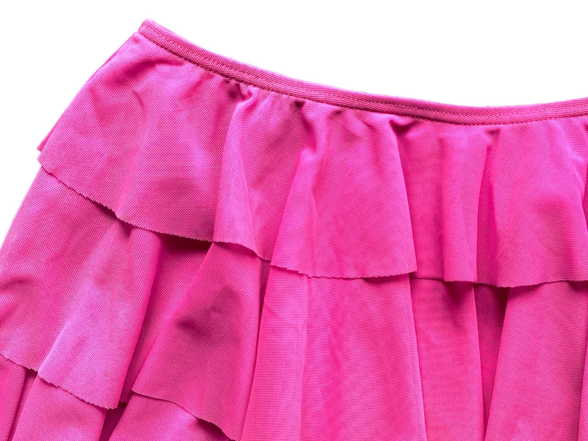 Y2K Skirt Pink Mini Skirt 90s Grunge Skirt Pink MESH Ruffle