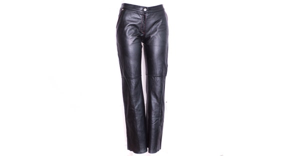 00s Leather Pants Black Leather Jeans Bootcut Leat