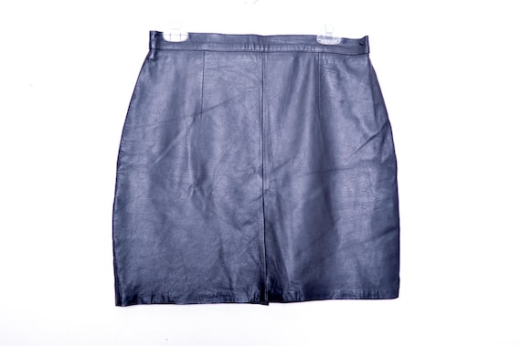 80s high waisted LEATHER SKIRT Vintage Mini Skirt… - image 2