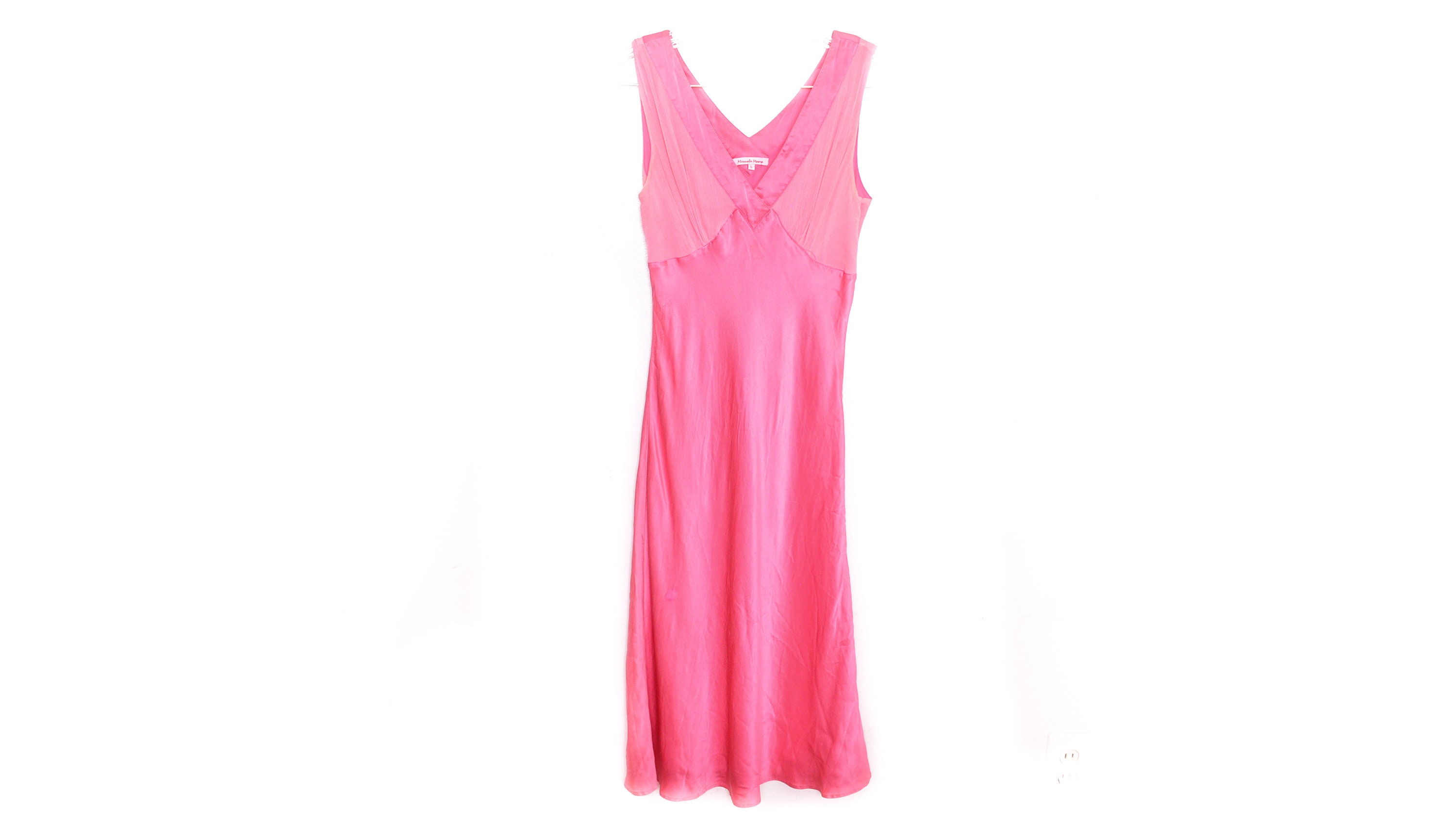 Y2K Pink Silk Dress Midi Y2K Silk Dress Y2k Pink Slip Dress | Etsy