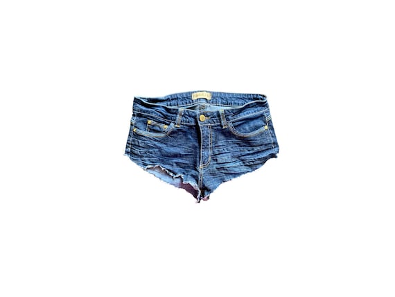 Y2K Denim Shorts Low Waisted Blue Jean Micro Shorts 2000's Micro