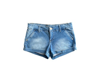 Y2K Denim Shorts Low Waisted Blue Jean Short 00s Mini Party