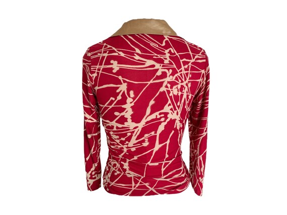 Y2K Op Art Blouse Geometric 90's Psychedelic Fest… - image 10