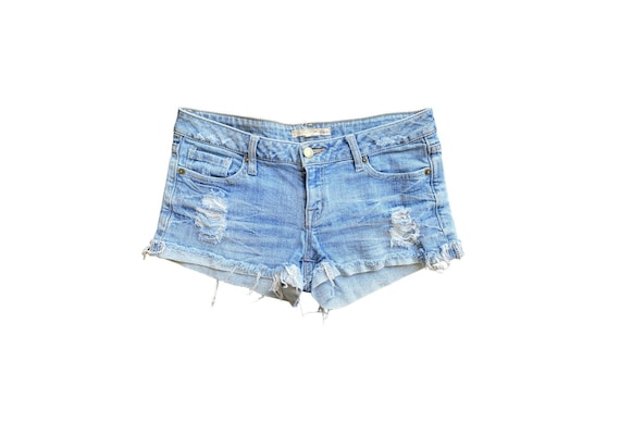 Y2K Denim Shorts Low Waisted Blue Jean Short 00s … - image 1