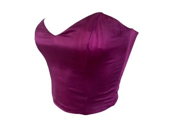 Purple Bustier Top Silk Satin Bustier Top Hand Dy… - image 3