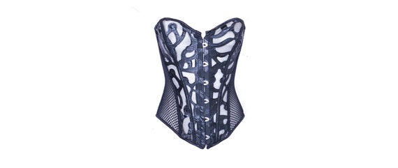 Y2K Black cut Out Bustier Y2K Corset Vintage Lace… - image 1