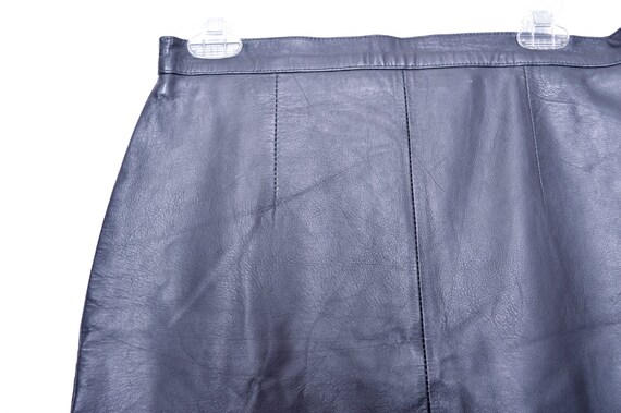 80s high waisted LEATHER SKIRT Vintage Mini Skirt… - image 3