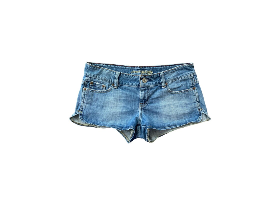 最終決算 Low Shorts Denim Y2K Waisted Shorts Jean 00s Short Jean Blue パンツ