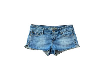 Y2K Denim Shorts Low Waisted Blue Jean Short 00s Jean Shorts