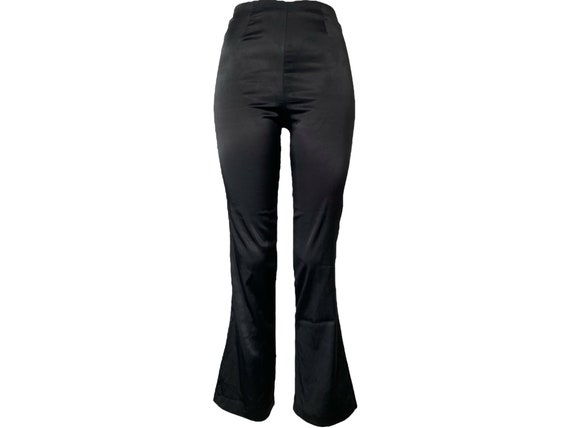 Black Satin Pants Y2K Pants Low Rise Pants 2000s … - image 1