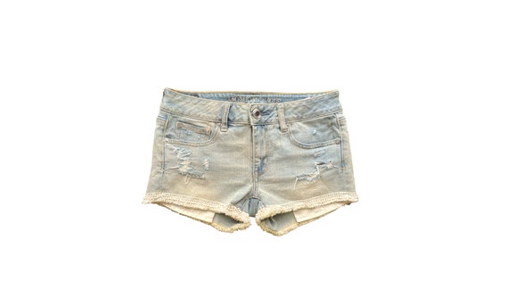 【suzen】icing y2k vintage denim shorts Y2K Denim Shorts Low Waisted Blue Jean Short 00s Jean Shorts