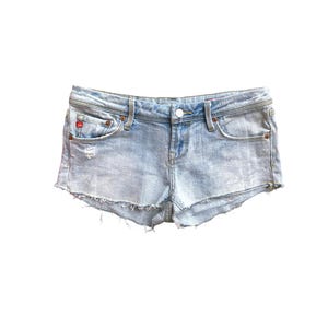 Y2K Denim Shorts Low Waisted Blue Jean Micro Shorts  Jean Shorts Low Waist Grunge 2000s Denim Jean Shorts Vintage Low Rise Waist 29&quot;