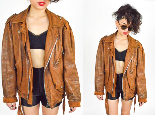 1980's 1990's Jacques Vincent Pour JAPA TAN LEATHER Moto