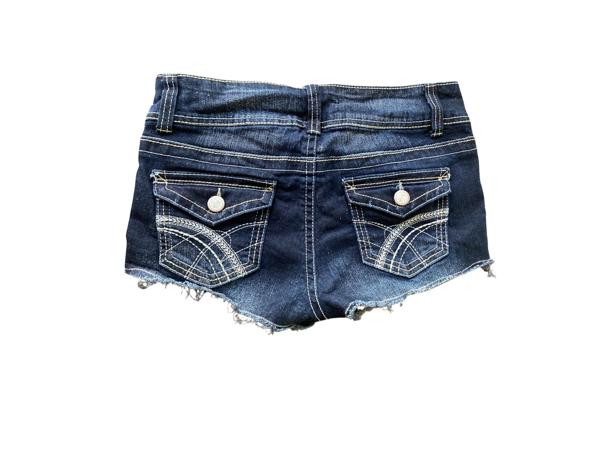 Y2K Denim Shorts Low Waisted Blue Jean Short Y2k Short Shorts