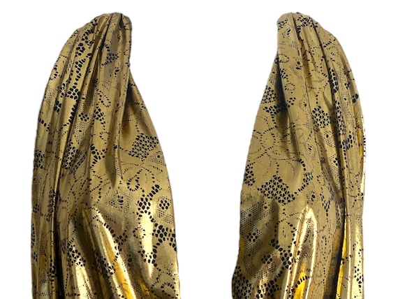 Y2K Plunge Mini Dress V Neck Gold Metallic Shiny … - image 8