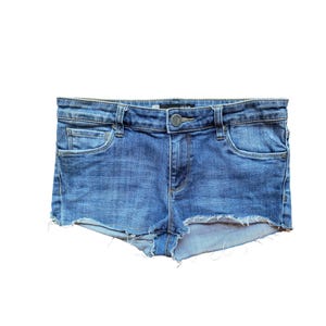 Y2K Denim Shorts Low Waisted Blue Jean Short Y2k Short Shorts Grunge Vintage 2000s  Denim Jean Shorts Vintage Low Rise Waist Size 4- Small/S
