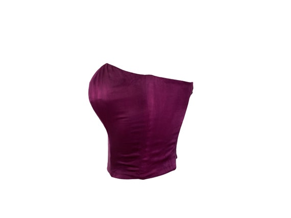 Purple Bustier Top Silk Satin Bustier Top Hand Dy… - image 8