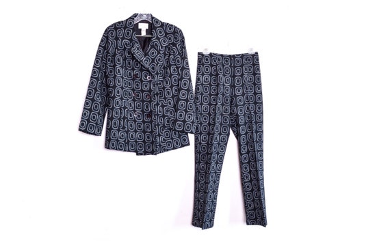 90s Two Piece Suit Black  Trousers + Coat XOXO US… - image 3