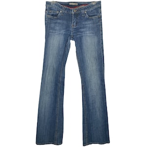 Flared Y2K Blue Jeans Denim Y2K Flare Pants Low Rise Blue Denim Flare Pants 2000s Pants Low Waisted Boho Hippie Vintage Flared Jeans  S