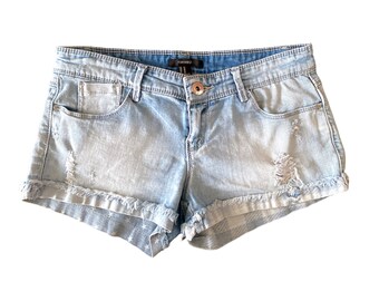 Y2K Denim Shorts Low Waisted Blue Jean Short 00s Mini Party Grunge