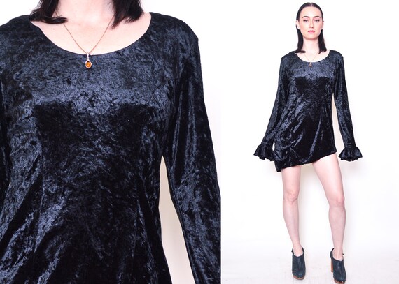black velvet mini dress