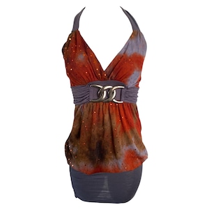 Y2K Halter Mini Dress 2000's Sequin Backless V Neck Bronze Grey Sequin Festival Party Cocktail Romantic Club Open Back Y2K Mini Dress-Small