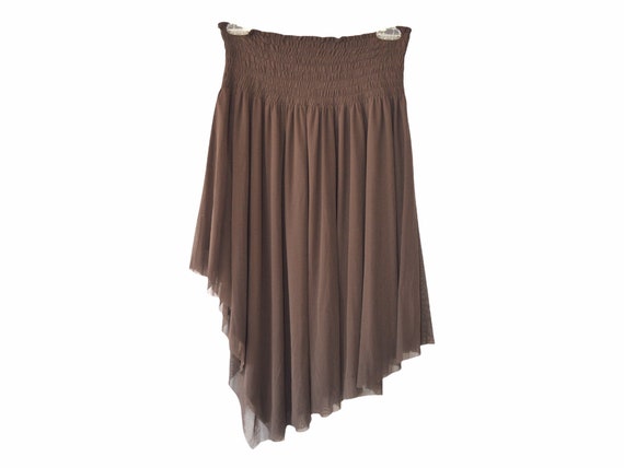 Y2K Skirt 00s Midi Brown High Waisted Boho Romant… - image 4