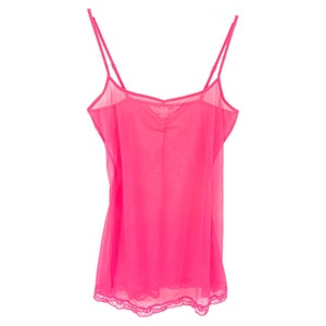 Vestido lencero de malla rosa Mini vestido lencero rosa Vintage Victoria&#39;s Secret 2000s Cover Up Sheer See Through Slip Dress Pink Lace Size - M/Medium