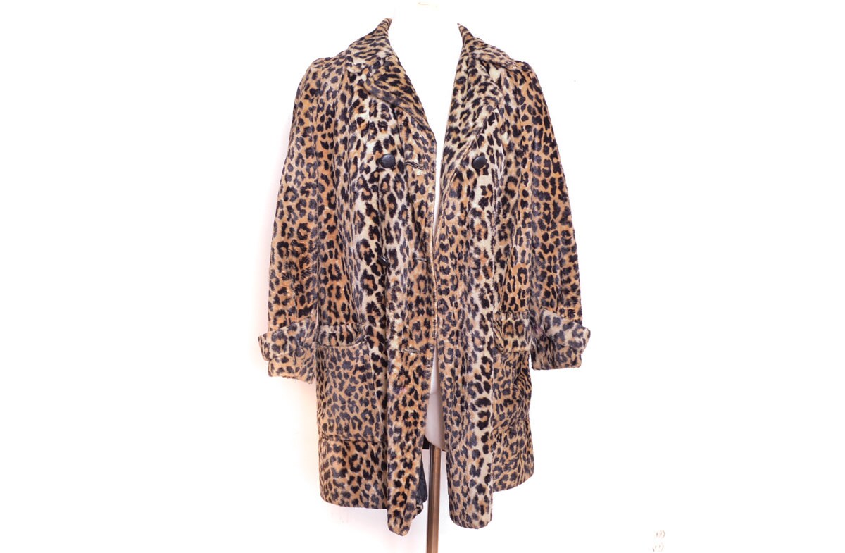 60's Leopard Fur×Suede Riversible Vest Suede Faux Fur Brown