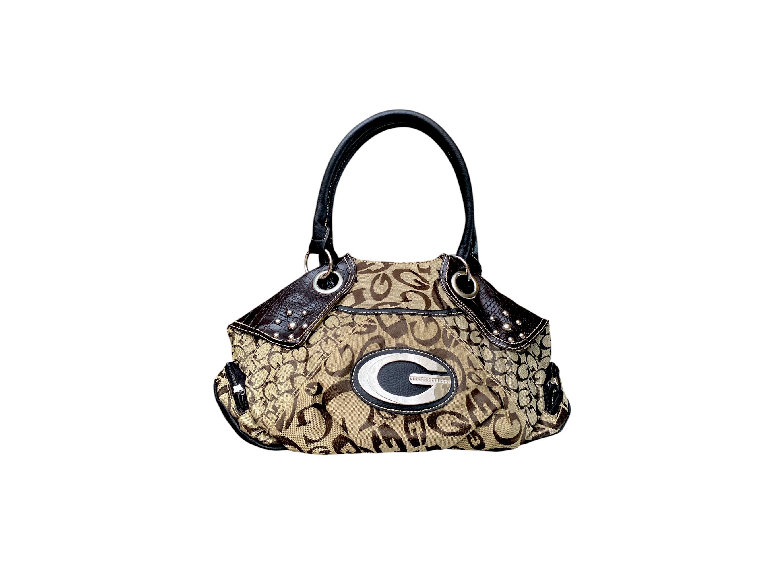 【希少 】レア ビンテージBags By T.J 向日葵刺繍レザーハンドバック 80s Black and Bronze Patchwork Reptile Skin Embossed Leather