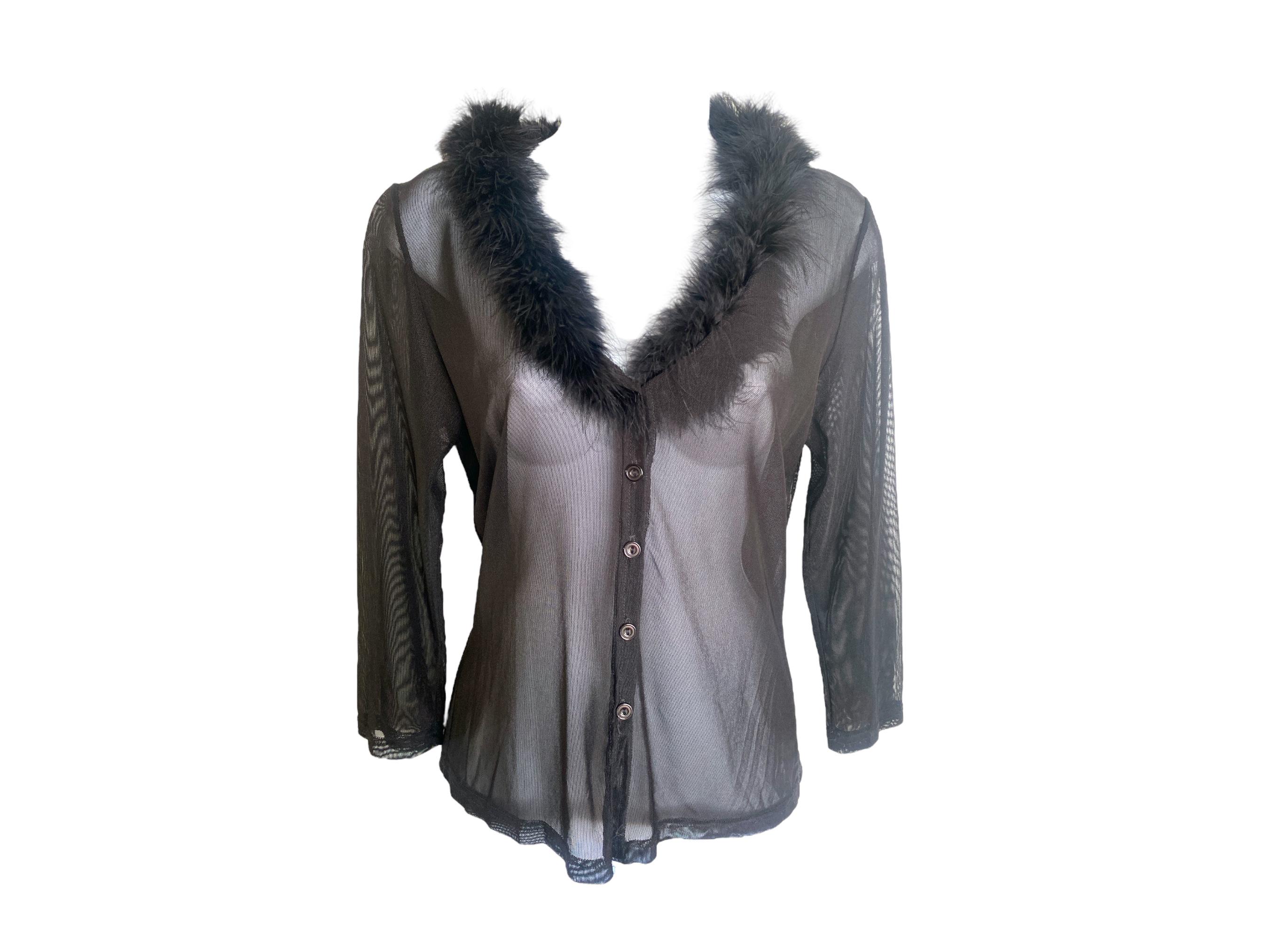 mesh top with fluffy cuffs