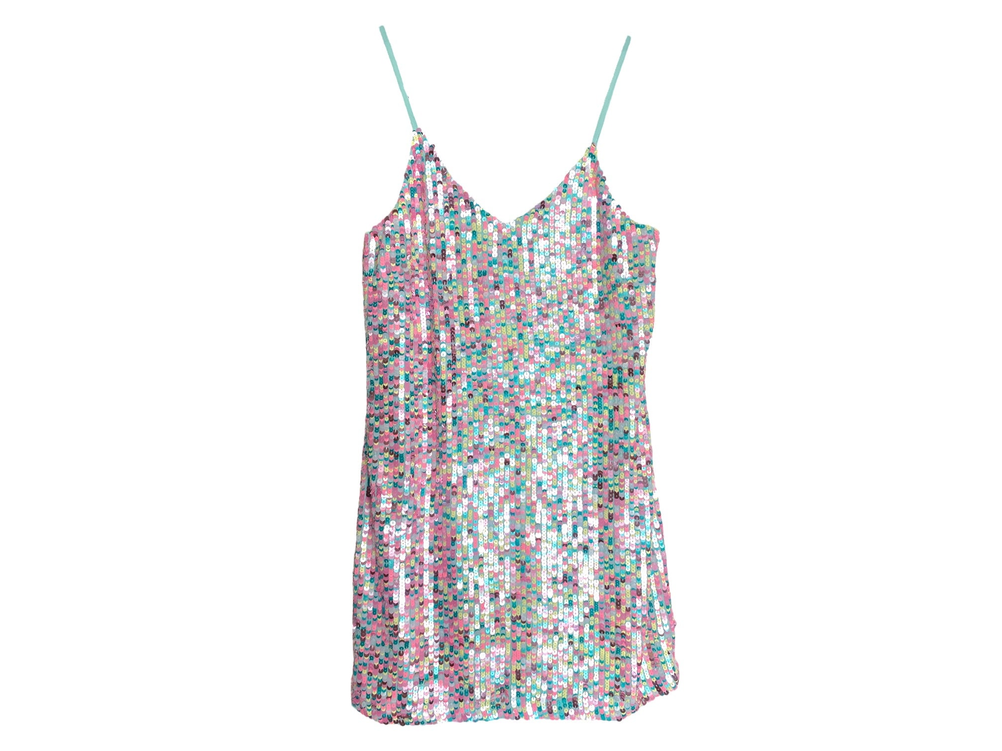 open lace back dress Pink Sequin Slip Dress