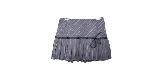 Y2K Gray Pleated Skirt Mini Skirt 00s Micro Mini P