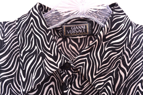 90's Silk Shirt Gianni Versace Couture Blouse Shi… - image 6