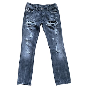 Y2K Black Diesel Jeans Denim Y2K Bootcut Low Rise Blue Denim Vintage Y2K 2000s Low Waisted Boho Diesel Vintage Jeans Waist 27 -S/M