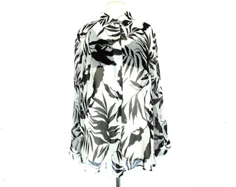 90's Sheer Floral Shirt size - L