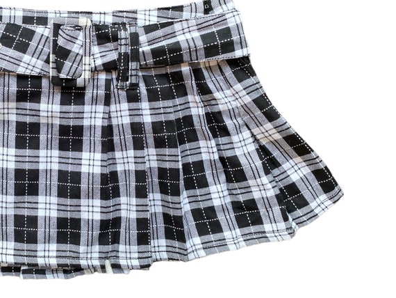 Y2K Plaid Skirt Pleated Mini Skirt 00s Mini Party… - image 5