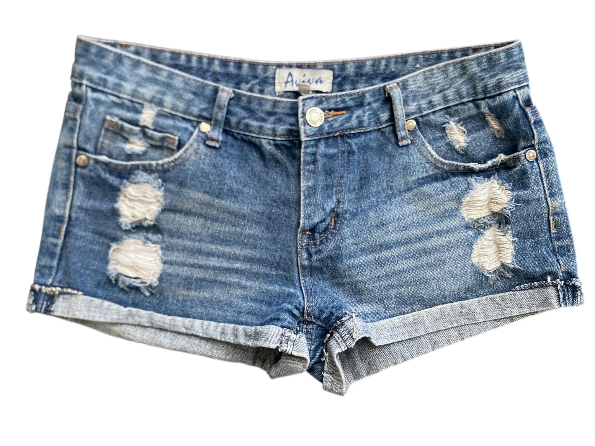 Y2K Denim Shorts Low Waisted Blue Jean Short 00s Jean Shorts Low