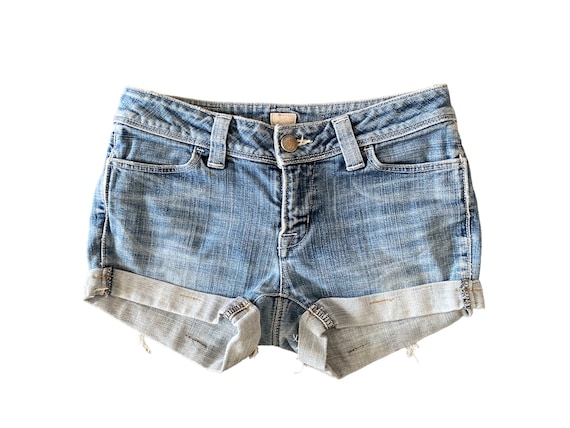 Y2K Denim Shorts Low Waisted Blue Jean Short 00s Mini Party Grunge 2000s Denim Jean Shorts Vintage Low Rise Waist Shorts Size Small Etsy New Zealand