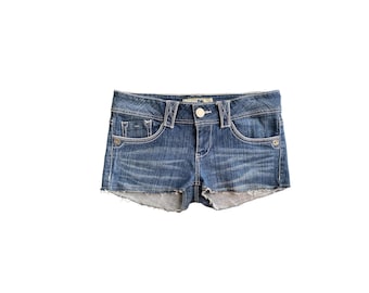 Y2K Denim Shorts Low Waisted Blue Jean Short Y2k Short Cut