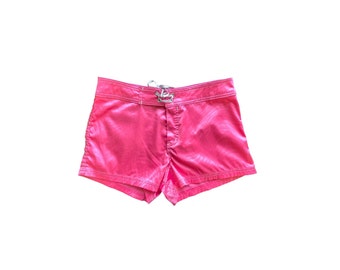 Pink Shorts Low Waisted Studded Hotpants Satin Low Rise