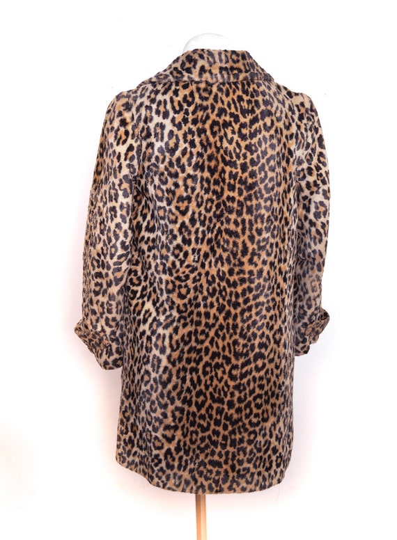 60's Leopard Faux Fur Coat 1960's Jacket Vintage Mod Animal