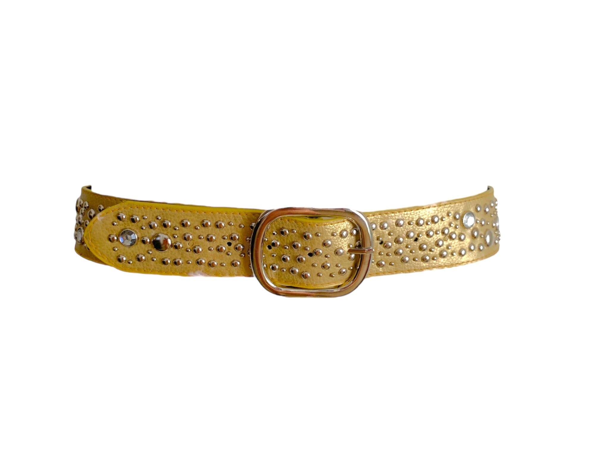 Y2K GOLD Studded Low Waist Belt - Rhinestone Studded Belt