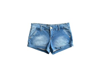 Y2K Denim Shorts Low Waisted Blue Jean Short 00s Vintage Grunge