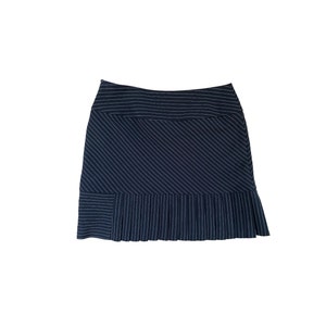 Black Skirt 90s Mini Skirt High Waisted A-line Plain Preppy Retro Party ALine Basic Casual Black White Pinstripe Simple Vintage 1990s Size-S