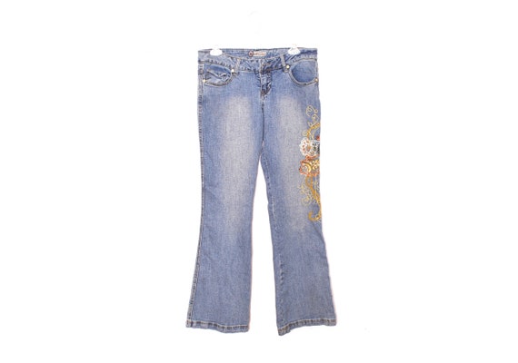 Flared Y2K Blue Jeans Cut Denim Y2K Flare Pants L… - image 3